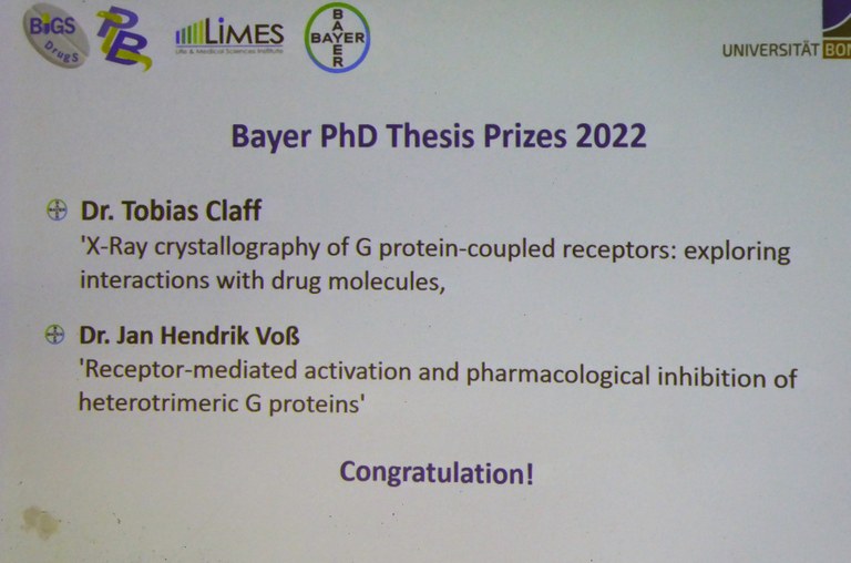 Bayer AG Thesis Prize 2023  -Preisträger und Titel der Arbeiten